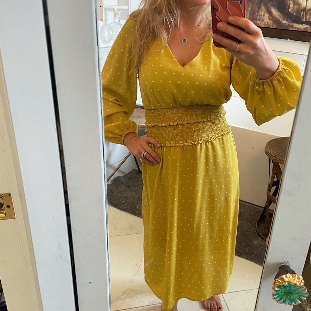 NWOT super Fox yellow polka dot dress